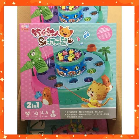 Bộ đồ chơi câu cá đập chuột (2535)- Trò chơi giáo dục cho bé trai và bé gái