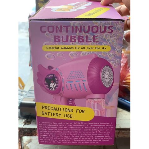 Máy phun bong bóng xà phòng Kuromi CX920 có đèn giao màu ngẫu nhiên