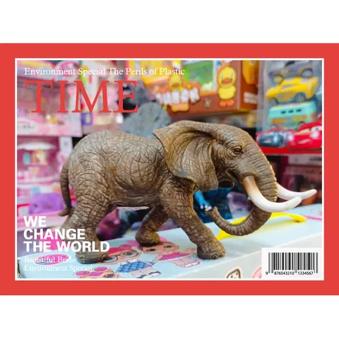 Mô hình con voi bằng nhựa đặc dài 18cm