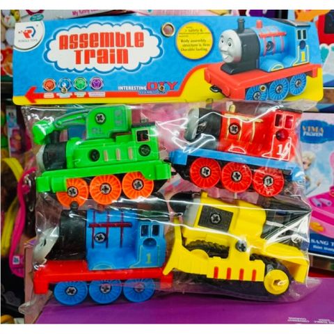 Bộ ô tô đồ chơi 4 cái đầu tàu hỏa Thomas và tua vít tháo lắp RL589-17