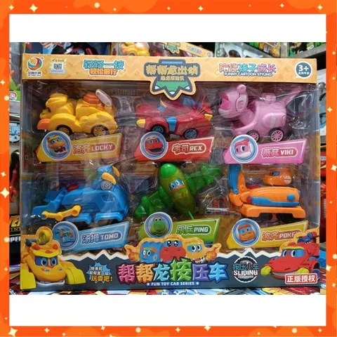 Set Đồ Chơi Biệt Đội Siêu Khủng Long Xe Chạy Đà Gogo Dino #222-152