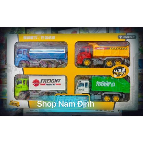 Bộ 4 xe ô tô tải chạy đà 1299