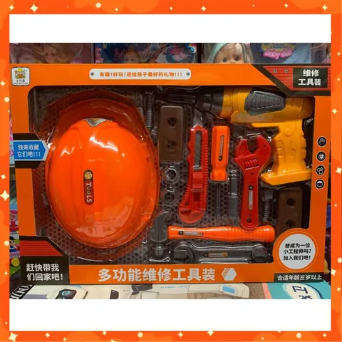 Đồ Chơi Dụng Cụ Sửa Chữa Cơ Khí Cho Bé Đóng Vai Làm Kĩ Sư, Máy Khoan Lắp Pin Phát Tiếng Kêu Như Thật (011-12)