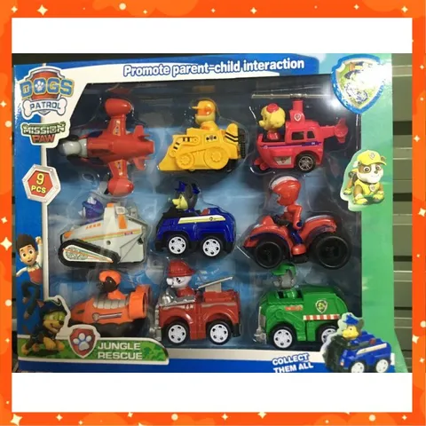Set Đồ Chơi Đội Chó Cứu Hộ 9 Xe Chạy Đà #A11