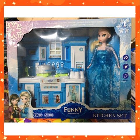 Đồ Chơi Nhà Bếp Có Búp Bê Frozen #8804 Có Đèn Và Nhạc