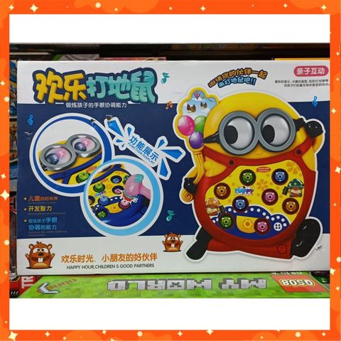 Set Trò Chơi Đập Chuôt Hình Minion #518-3 Lắp Pin Có Nhạc