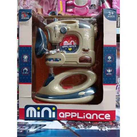 Đồ chơi nhập vai máy khâu, bàn là chạy bằng pin có đèn, shop tặng kèm pin