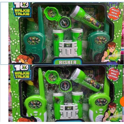 Bộ đàm, ống nhòm, la bàn, đèn pin đồ chơi cho bé (613 BEN10 Walkie Talkie)