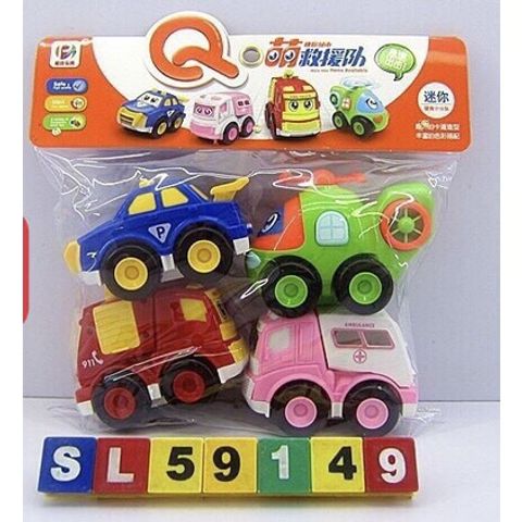 Set Túi Đồ Chơi 4 Xe Ô Tô Robocar Poli, Chọn Ngẫu Nhiên