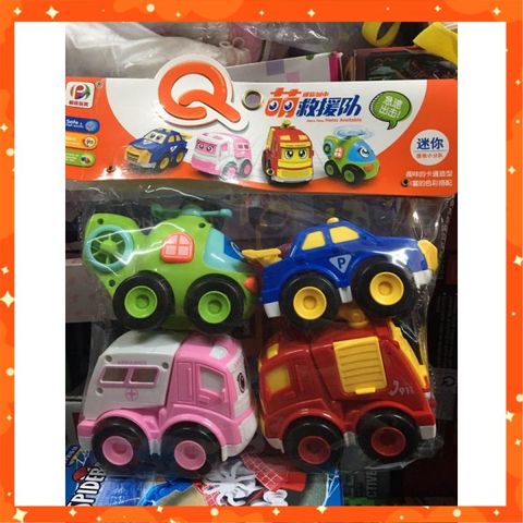Set Túi Đồ Chơi 4 Xe Ô Tô Robocar Poli, Chọn Ngẫu Nhiên