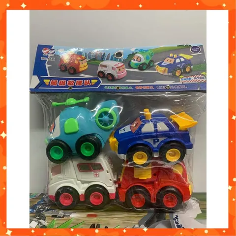 Set Túi Đồ Chơi 4 Xe Ô Tô Robocar Poli, Chọn Ngẫu Nhiên