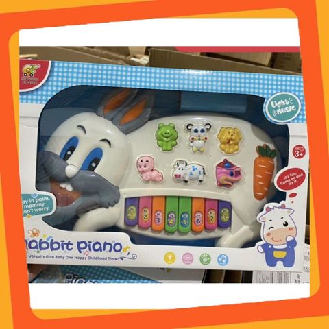 Đàn Pinano Đồ Chơi Hình Chú Thỏ Lắp Pin Phát Nhạc Vui Nhộn