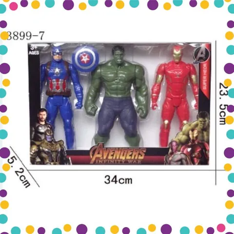 Đồ Chơi Siêu Nhân 3 Nhân Vật Avengers Cao 23cm Có Đèn Sáng (3899)