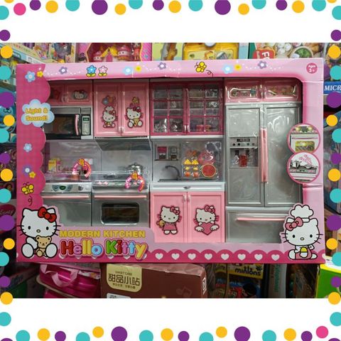 Bộ Nhà Bếp Kitty 4 Ngăn Có Đèn Và Nhạc Đồ Chơi Đồ Hàng Cho Bé Tặng Kèm Pin (26211)