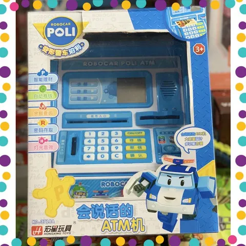 Mô Hình Máy ATM Robocar Poli  Lắp Pin Đồ Chơi Cho Bé (3718A)
