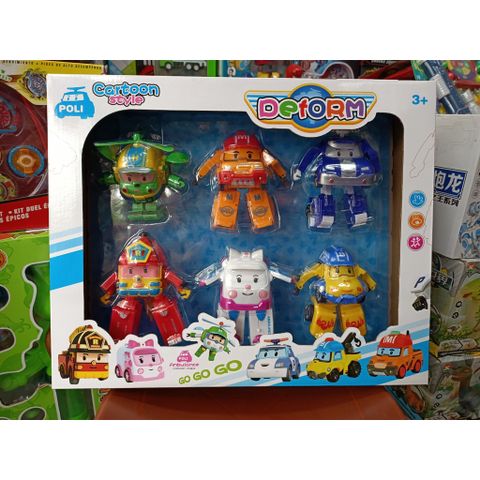Bộ 6 Xe Robocar Poli Lắp Ghép Biến Hình (381D)