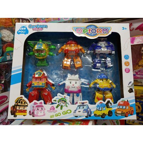 Bộ 6 Xe Robocar Poli Lắp Ghép Biến Hình (381D)