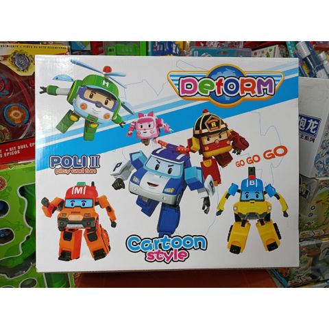 Bộ 6 Xe Robocar Poli Lắp Ghép Biến Hình (381D)