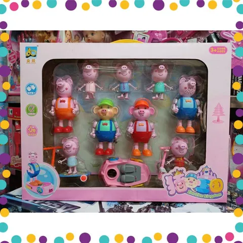 Đồ Chơi 9 Nhân Vật Heo Peppa Và Xe Scooter #188-125