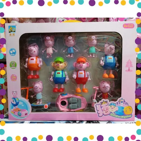 Đồ Chơi 9 Nhân Vật Heo Peppa Và Xe Scooter #188-125