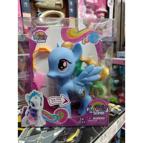 Đồ Chơi Ngựa Pony Màu Xanh Cao 22cm Có Đèn Và Nhạc