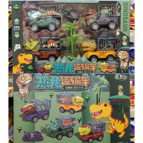 Bộ 4 Xe Chạy Bánh Đà Khủng Long Dinosaur Đồ Chơi Cho Bé (LL-10)
