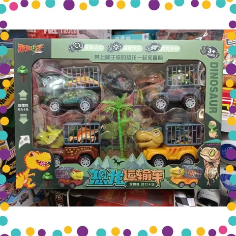 Bộ 4 Xe Chạy Bánh Đà Khủng Long Dinosaur Đồ Chơi Cho Bé (LL-10)