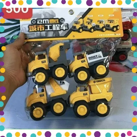 Túi Đồ Chơi 4 Xe Công Trình Chạy Đà #5001 #5002 #5003 Chọn Ngẫu Nhiên