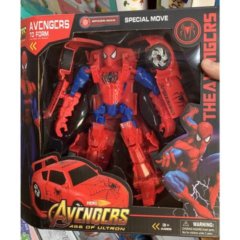 Lắp ghép biến hình robot ô tô siêu nhân người nhện spider man 8880