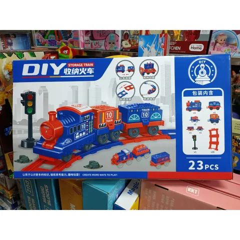 Đồ chơi đường ray xe lửa tàu hỏa 3 toa có đèn và âm thanh (238E-57)