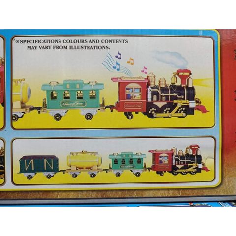 Tàu hỏa xe lửa 4 toa chạy bằng pin mã 2413 có đèn và âm thanh, Shop tặng kèm pin
