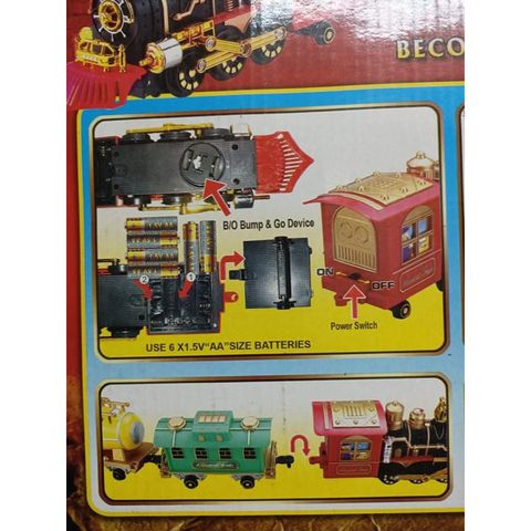 Tàu hỏa xe lửa 4 toa chạy bằng pin mã 2413 có đèn và âm thanh, Shop tặng kèm pin