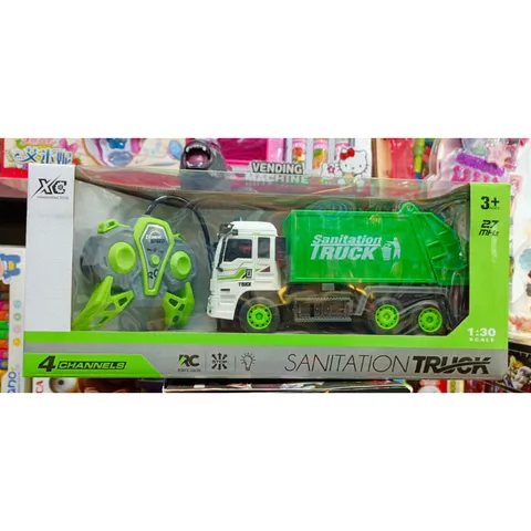 Xe ô tô chở rác điều khiển từ xa mã 2302 chạy bằng pin có đèn