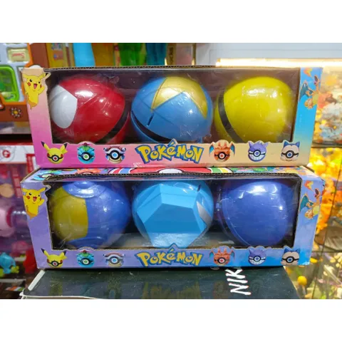 Hộp 3 quả trứng hoạt hình Pokemon giao màu ngẫu nhiên