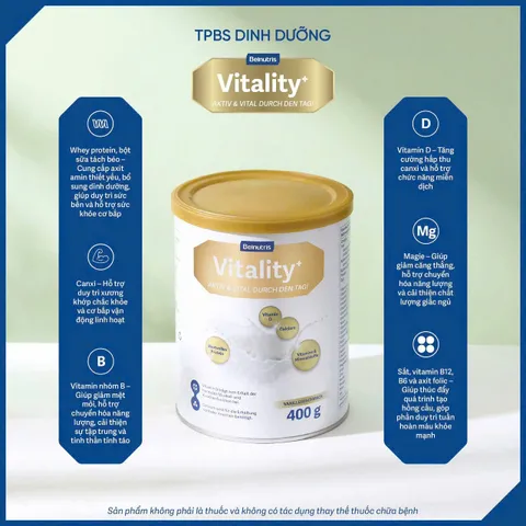 Sữa Dinh Dưỡng Belnutris Vitality+ 400g - Thực Phẩm Bổ Sung Dinh Dưỡng Cao Cấp Nhập Khẩu Từ Đức, Hỗ Trợ Sức Khỏe và Năng Lượng Hàng Ngày
