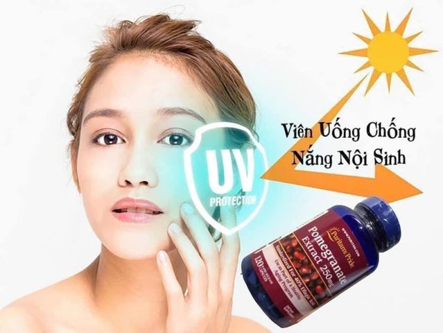 Viên Uống Chống Nắng Chiết Xuất Lựu 250Mg - 120 Viên, Bảo Vệ Da Khỏi Tia UV, Sản Phẩm Mỹ Phẩm Hàng Đầu Tại Mỹ