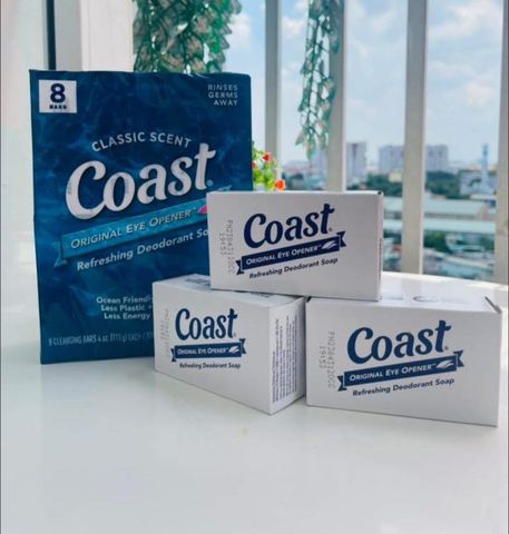Xà Bông Coast Dạng Cục 113G - Lốc 8 Cục Tắm Gội Cao Cấp, Chiết Xuất Tự Nhiên, Giữ Ẩm Da Mềm Mại
