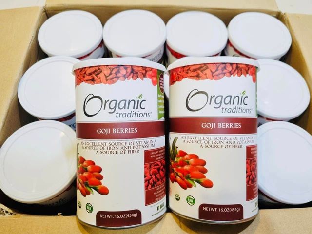 Hạt Kỷ Tử Organic Goji Berries 454G - Siêu thực phẩm bổ dưỡng, hỗ trợ miễn dịch và sức khỏe tim mạch, món ăn vặt lành mạnh.