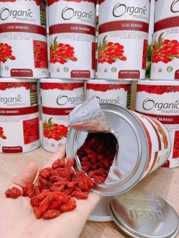 Hạt Kỷ Tử Organic Goji Berries 454G - Siêu thực phẩm bổ dưỡng, hỗ trợ miễn dịch và sức khỏe tim mạch, món ăn vặt lành mạnh.