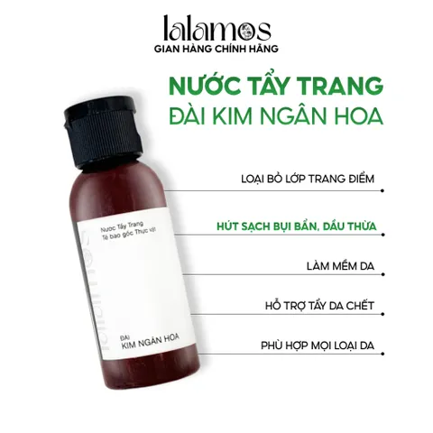 Bộ Sản Phẩm Làm Đẹp Lalamos Mini Size: Nước Tẩy Trang, Sữa Rửa Mặt & Toner Kim Ngân Hoa 50ml - Dưỡng Ẩm & Ngăn Ngừa Mụn