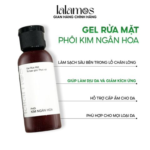 Bộ Sản Phẩm Làm Đẹp Lalamos Mini Size: Nước Tẩy Trang, Sữa Rửa Mặt & Toner Kim Ngân Hoa 50ml - Dưỡng Ẩm & Ngăn Ngừa Mụn