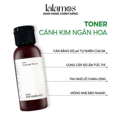 Bộ Sản Phẩm Làm Đẹp Lalamos Mini Size: Nước Tẩy Trang, Sữa Rửa Mặt & Toner Kim Ngân Hoa 50ml - Dưỡng Ẩm & Ngăn Ngừa Mụn