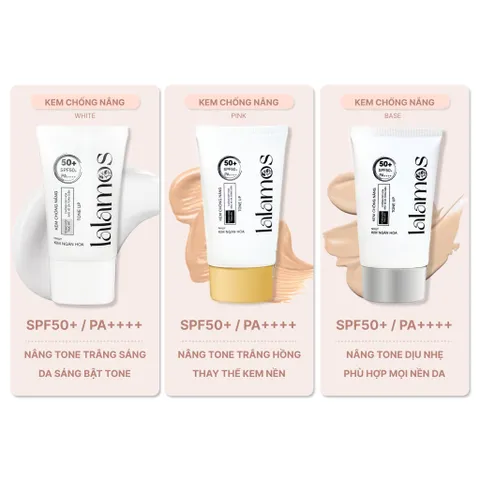 Kem Chống Nắng Nâng Tone Lalamos Nhụy Kim Ngân Hoa SPF 50+ PA++++ 50ml - Dưỡng ẩm, Bảo vệ Da và Thay Thế Kem Nền