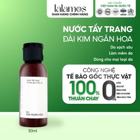 Nước Tẩy Trang Lalamos Mini 50ml - Chiết Xuất Kim Ngân Hoa, Làm Sạch Dịu Nhẹ, Dưỡng Ẩm, An Toàn Cho Da Nhạy Cảm
