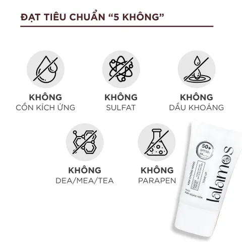Kem Chống Nắng Lalamos Nhụy Kim Ngân Hoa White Tone-Up SPF 50+ PA++++ 50ml - Bảo Vệ Da, Nâng Tông Trắng Sáng Tự Nhiên