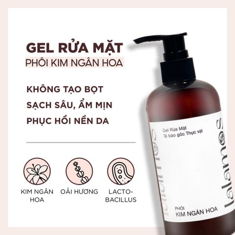 Sữa Rửa Mặt Lalamos Phôi Kim Ngân Hoa 280ml - Làm Sạch Sâu, Cấp Ẩm, Dưỡng Da Mềm Mại, An Toàn Cho Mọi Loại Da