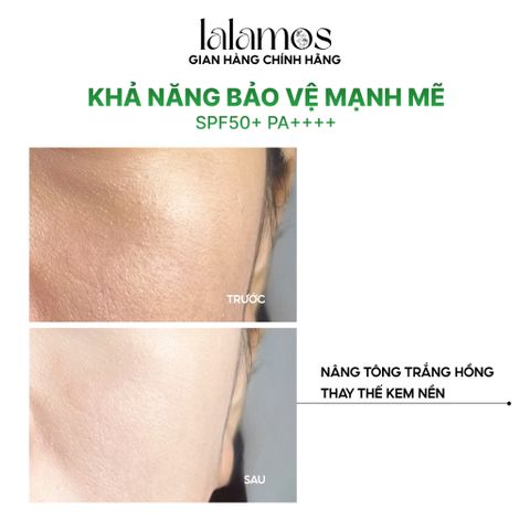 Combo Chăm Sóc Da Trắng Hồng Lalamos - Sữa Rửa Mặt 280ml & Kem Chống Nắng Nhụy Kim Ngân Hoa Nâng Tone SPF 50+ 50ml