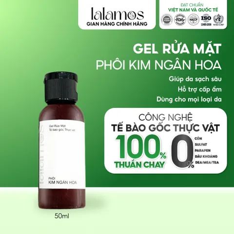 Sữa Rửa Mặt Lalamos Phôi Kim Ngân Hoa Cấp Ẩm 50ml - Sạch Sâu, Dưỡng Ẩm, An Toàn Cho Da Nhạy Cảm, Quà Tặng Tuyệt Vời