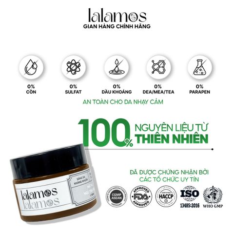 Mặt Nạ Ngủ Trà Xanh Lalamos 50ml - Dưỡng Trắng Da, Ngăn Ngừa Lão Hóa, Cấp Ẩm Đa Tầng, Giúp Da Mịn Màng, Sáng Khỏe Từng Sáng Dậy