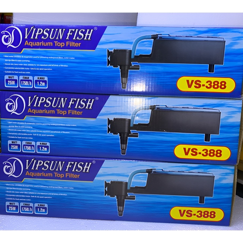 Bộ máy bơm + hộp lọc nước VIPSUN VS-388 - Thiết bị lọc nước cho hồ cá cảnh, sục oxy và giữ nước sạch, dễ dàng lắp đặt